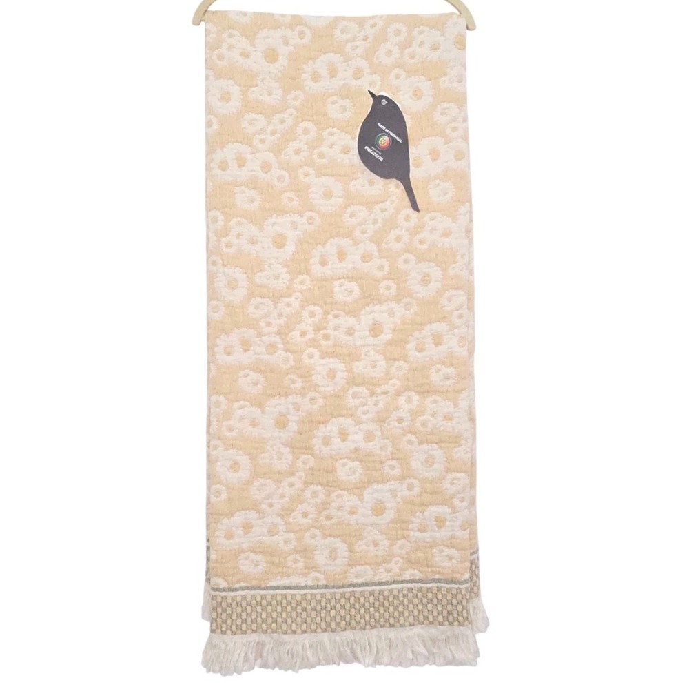 Piscatextil Yellow Daisy Matelasse Cotton Throw Blanket 50x70 Made in Portugal‎